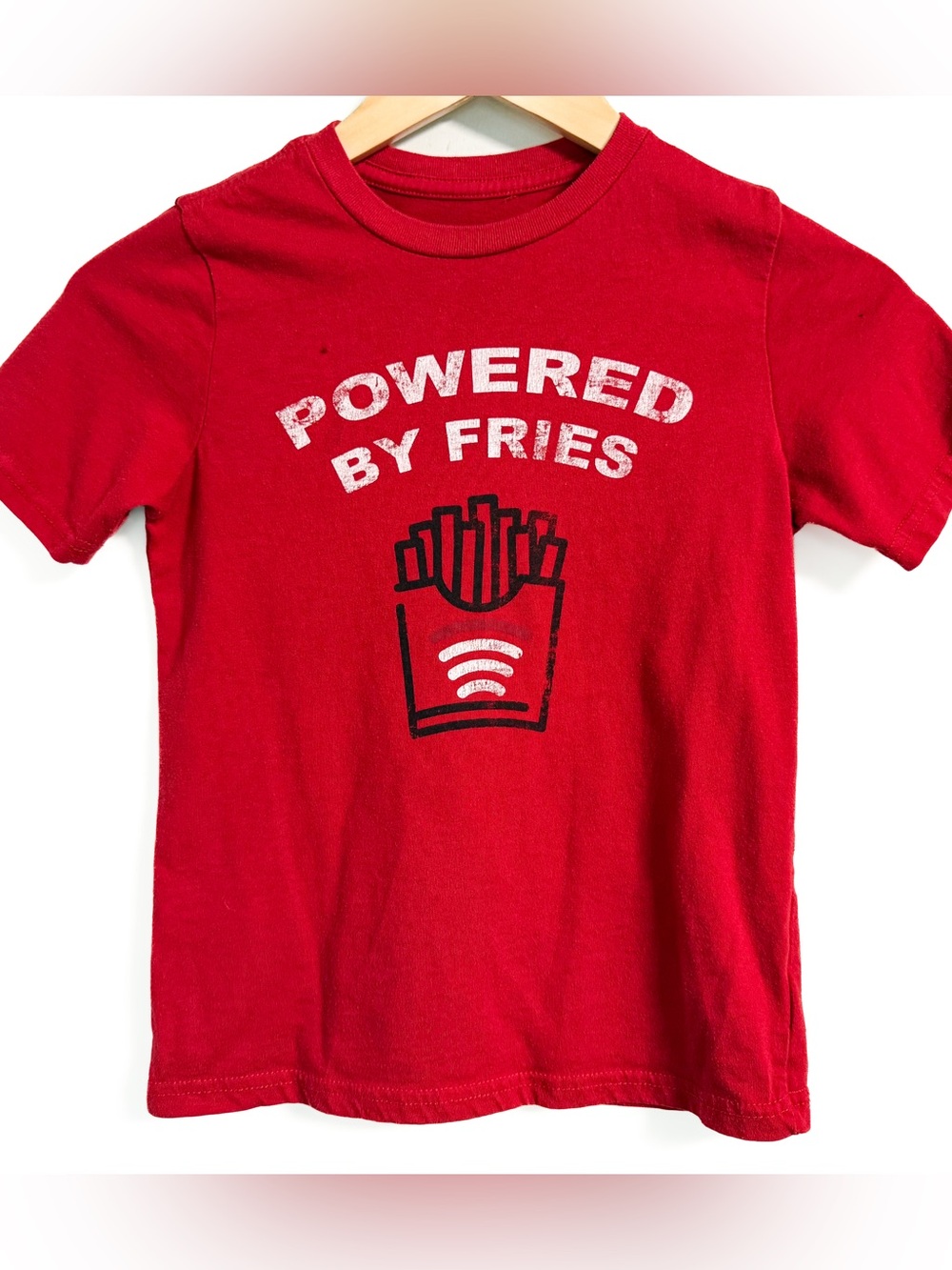 Wonder Nation Kids Powered by Fries Graphic Tee Size 8 Red